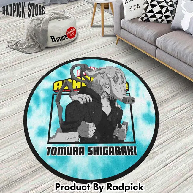 Tomura shigaraki round rug custom tie dye style my hero academia anime circle carpet  rp0001695